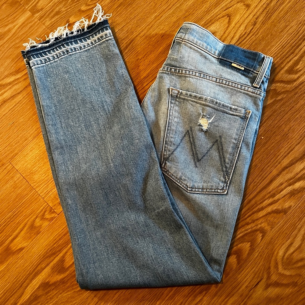 NWOT MOTHER HIGH WAISTED HIkER HOVER UNDONE HEM ON MY KNEES WASH